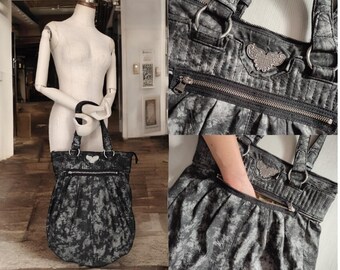 DIESEL Vintage Women's Shoulder Bag in Black&gray 00s Y2k