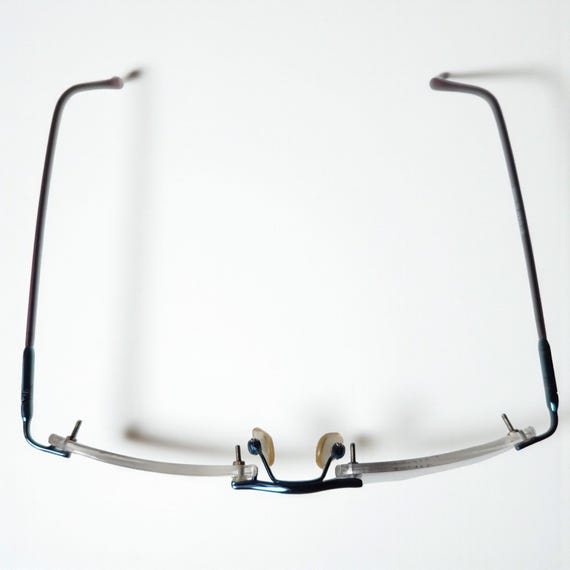 Vintage Rimless Eyeglasses Rectangular Small Opti… - image 12