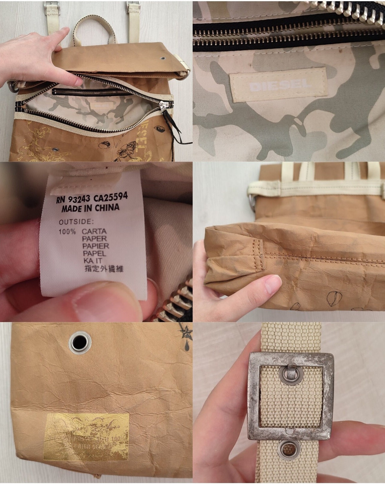 Y2k Diesel Paper Bag, Diesel Archive Crossbody Bag /top Handle Bag 