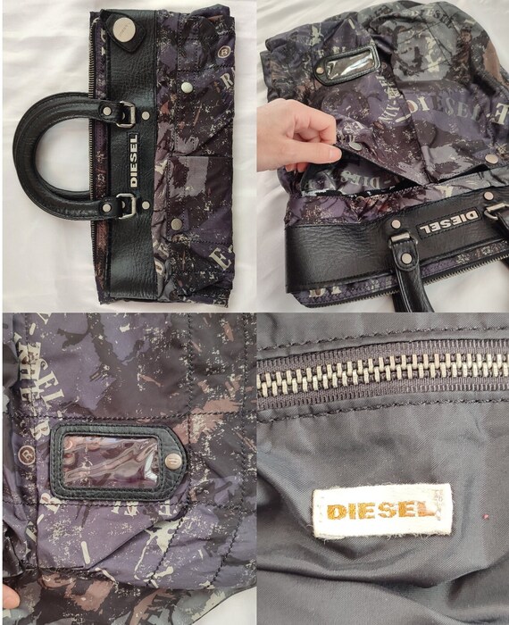 バッグ Disesel black denim tote bag y2k archive Diesel Vintage Y2K Tote Hand bag Black Denim with Strap