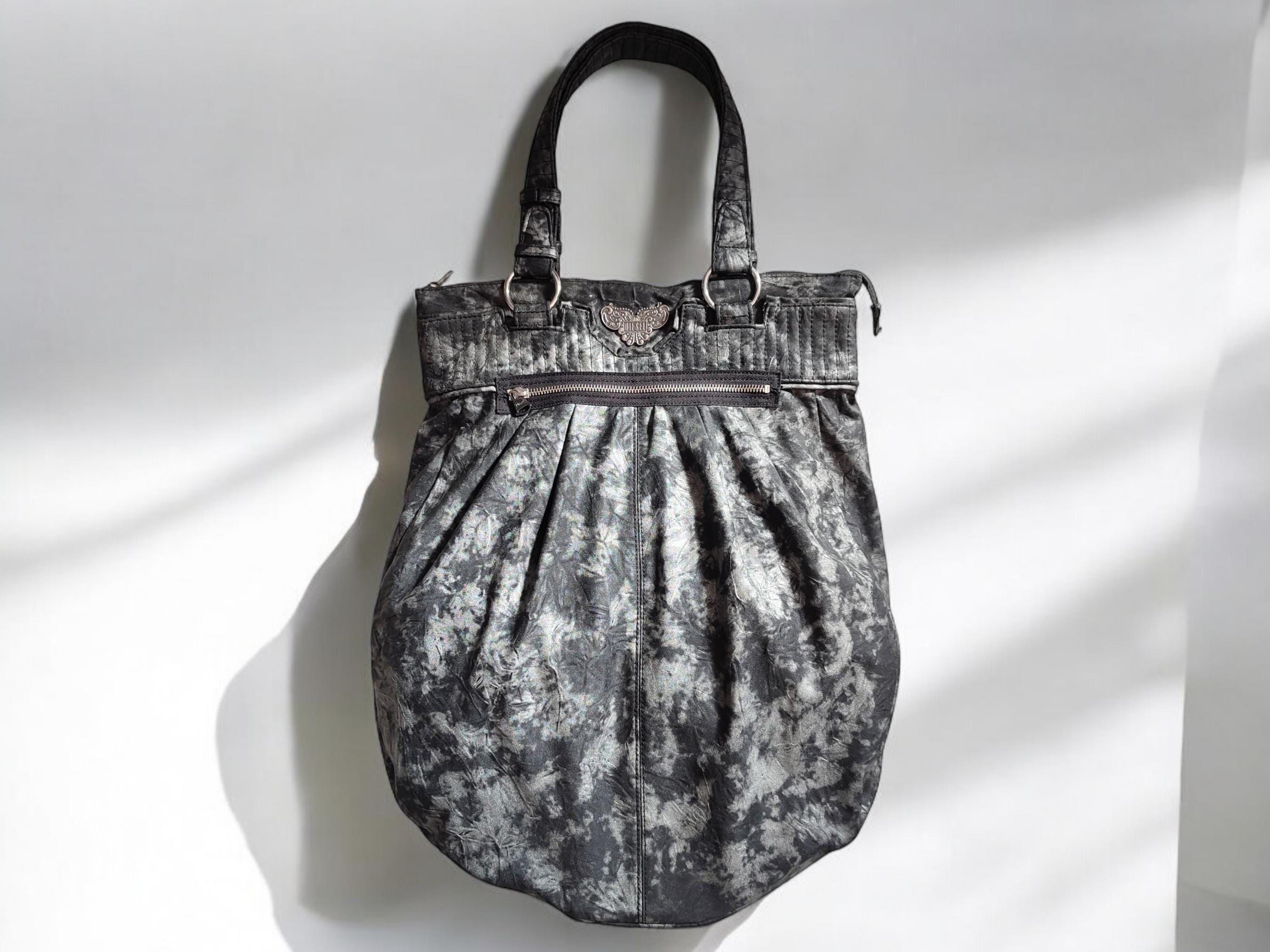 DIESEL Vintage Women's Shoulder Bag in Black&gray 00s Y2k