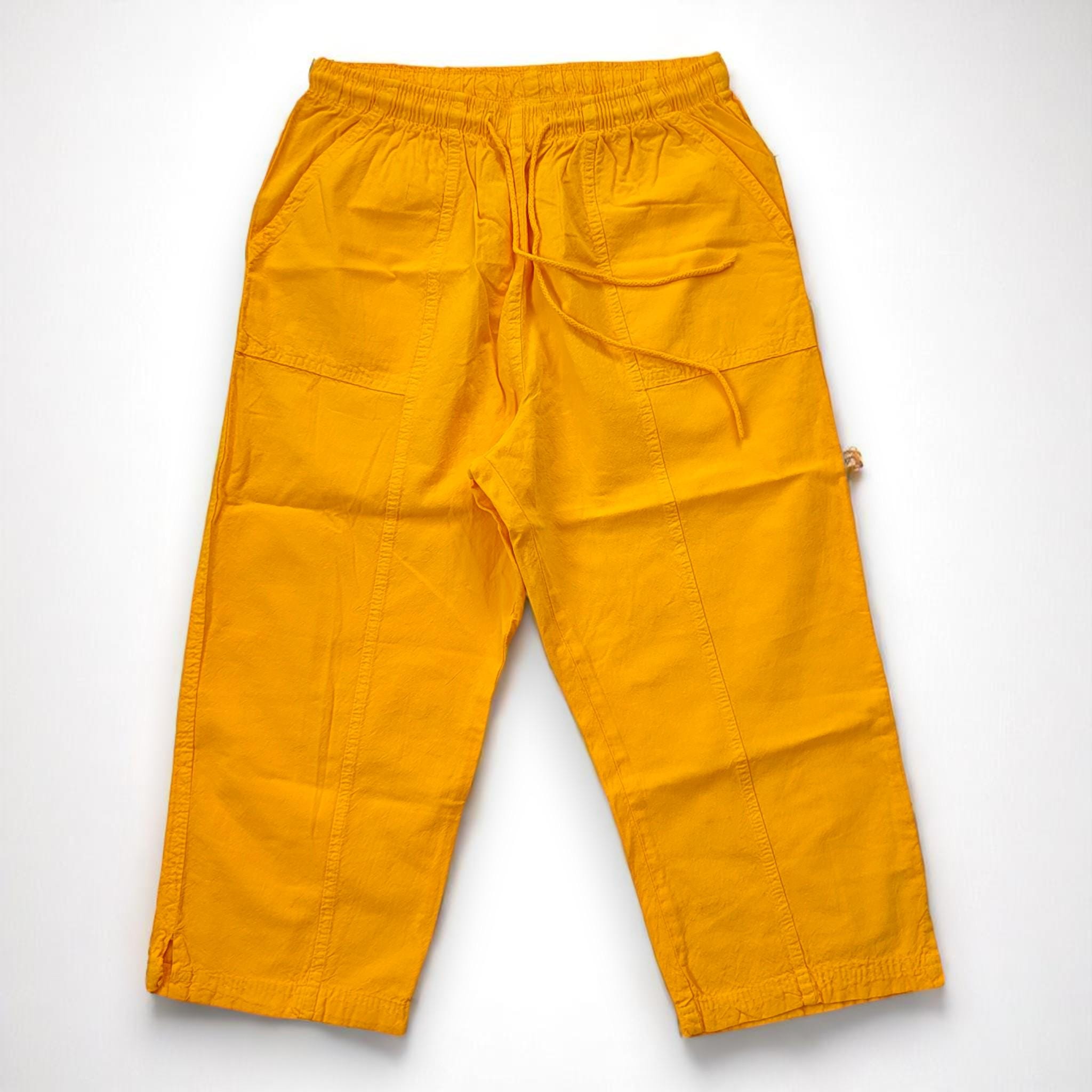 Salsation Capri Pants-Yellow（黄）XSサイズ 90's Vintage Yellow Cotton Capri Pants High Waist Pocketed