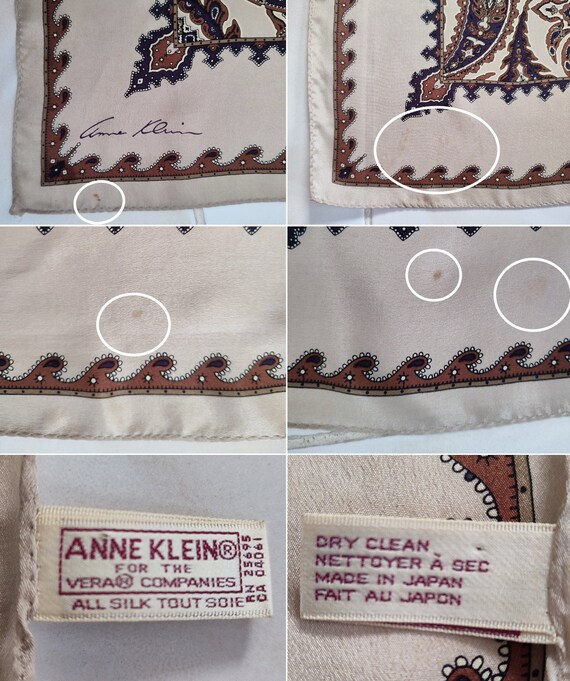 Vintage ANNE KLEIN %100 Silk Long Scarf Paisley, Authentic