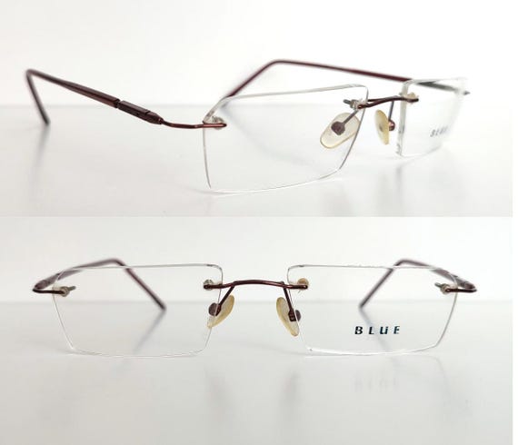 Vintage Rectangular Rimless Red Optical Glasses F… - image 7