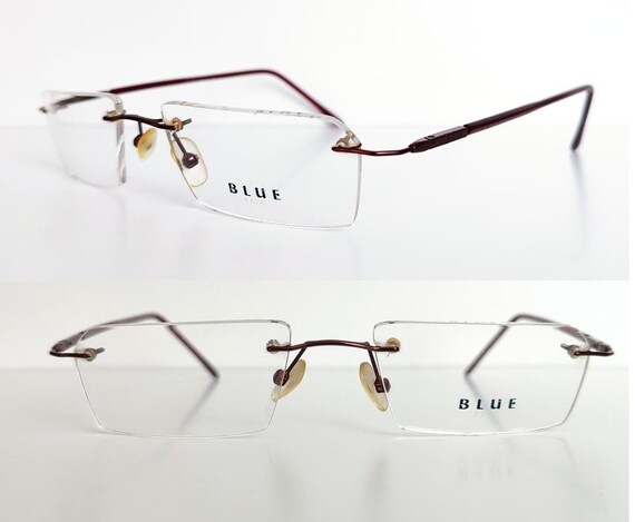 Vintage Rectangular Rimless Red Optical Glasses F… - image 6