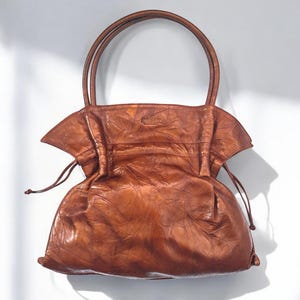 HOGAN Vintage Brown Leather Shoulder Bag 90&#39;s 00&#39;s Y2k Designer Bag, Made In Italy, Women&#39;s Bag
