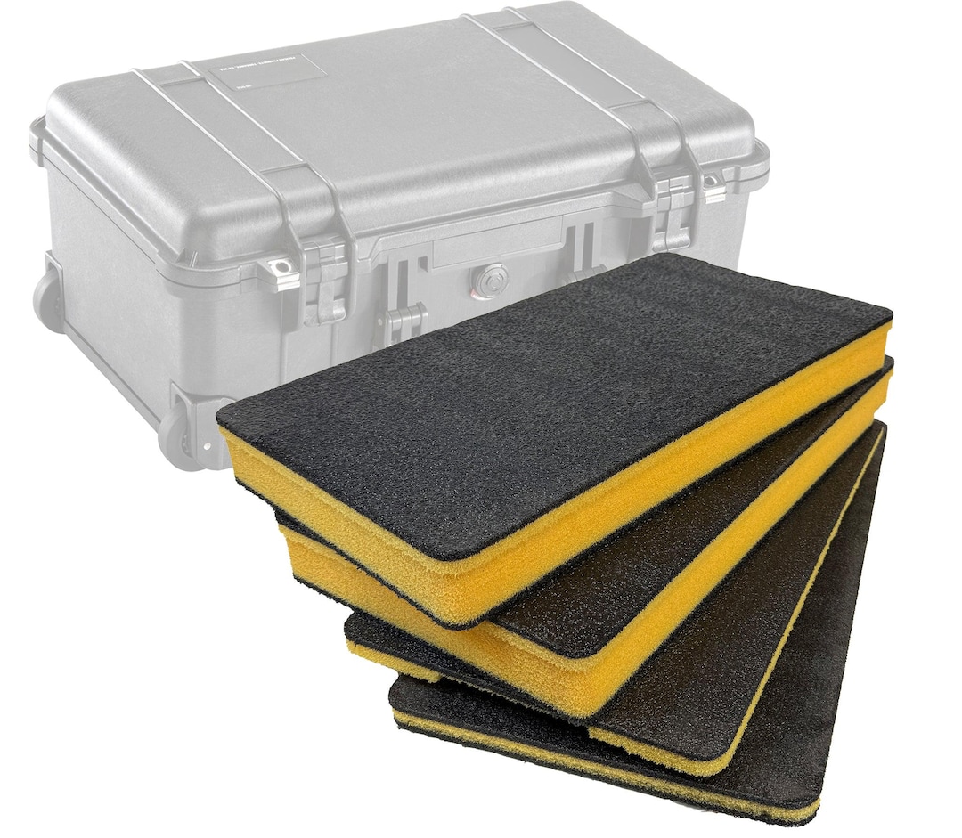 Replacement Foam Insert Set For Pelican 1510 Case - 2 Piece Solid Polyurethane Foam (Not Pick N' Pluck)