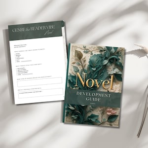 Novel Writing Planner PDF with prompts, worksheets, and trackers for authors to plan and write their book