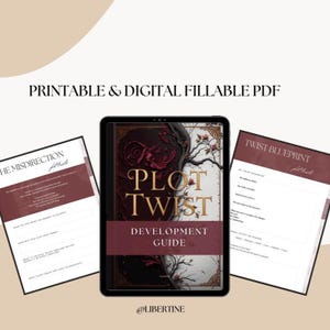 Cover of The Plot Twist Lab interactive creative writing workbook PDF for writers of thriller, fantasy, romance, and mystery