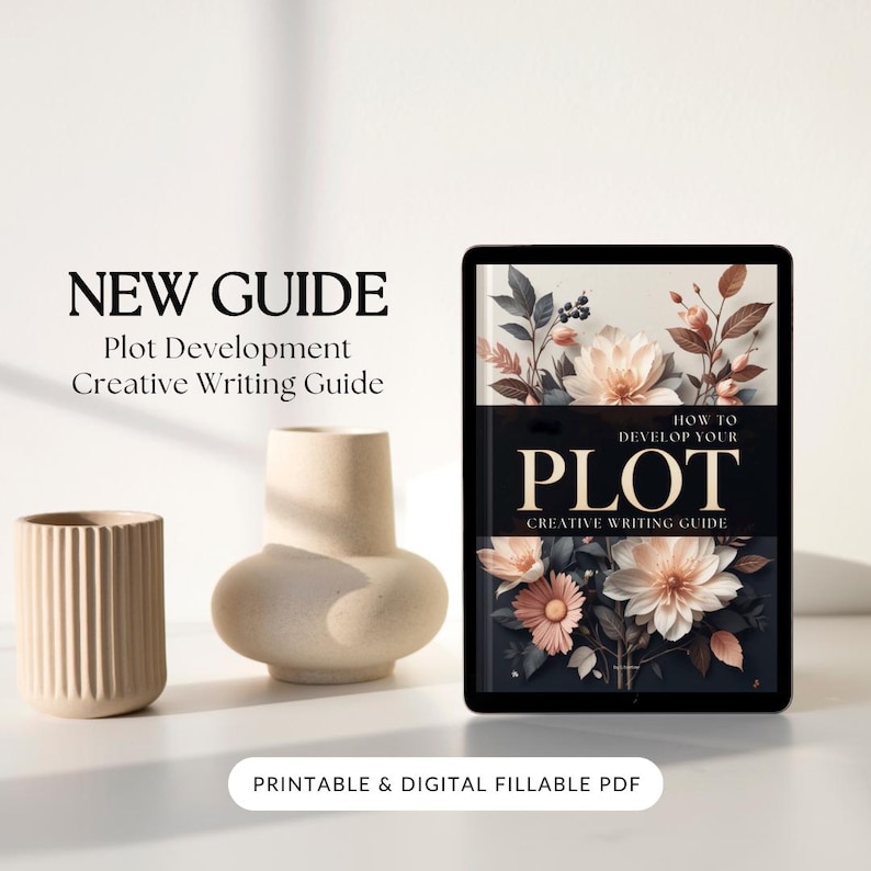 Story planning worksheet from the Plot Development Workbook – guided writing prompts for authors to develop characters and structure plots.