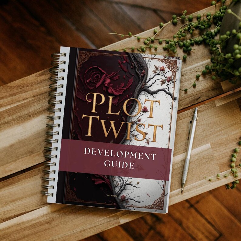 Cover of The Plot Twist Lab interactive creative writing workbook PDF for writers of thriller, fantasy, romance, and mystery