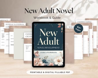 New Adult Novel Writing Guide Workbook – Interactive Digital PDF for Authors