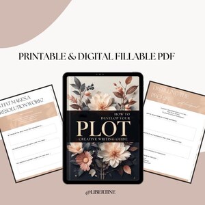 Story planning worksheet from the Plot Development Workbook – guided writing prompts for authors to develop characters and structure plots.