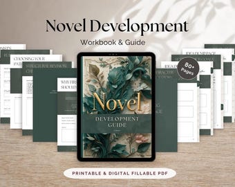 Novel Writing Planner & Guide | Interactive PDF for Authors | Creative Writing Journal, Story Planning Worksheets, Bestseller Novel Outline