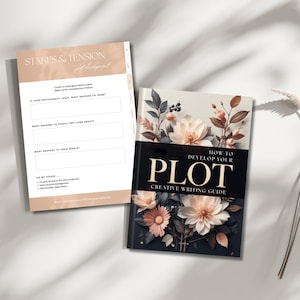 Story planning worksheet from the Plot Development Workbook – guided writing prompts for authors to develop characters and structure plots.