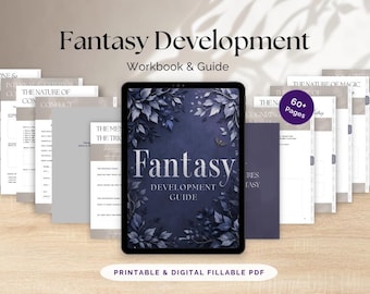 Fantasy Novel Creative Writing Workbook | Interactive PDF Guide for Worldbuilding, Characters & Storytelling Exercises
