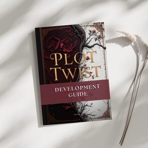 Cover of The Plot Twist Lab interactive creative writing workbook PDF for writers of thriller, fantasy, romance, and mystery