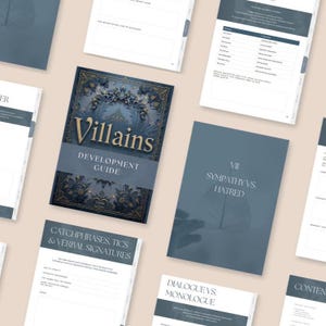 Villain Development Guide PDF workbook for writers – creative writing resource to build unforgettable antagonists and complex villains.