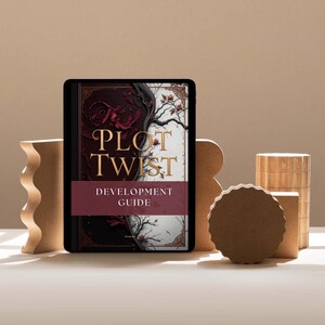 Cover of The Plot Twist Lab interactive creative writing workbook PDF for writers of thriller, fantasy, romance, and mystery