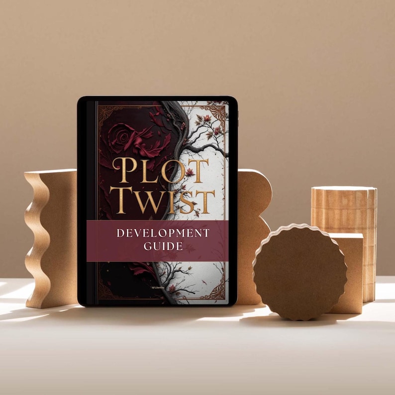 Cover of The Plot Twist Lab interactive creative writing workbook PDF for writers of thriller, fantasy, romance, and mystery