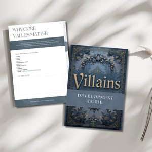 Villain Development Guide PDF workbook for writers – creative writing resource to build unforgettable antagonists and complex villains.