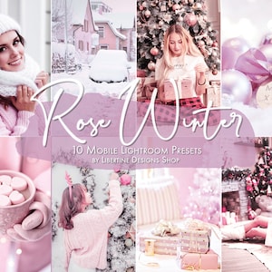 10 Rose Winter Presets Lightroom Mobile | Christmas Presets | Lightroom Preset | Winter Presets | Instagram Presets | Presets Pink aesthetic