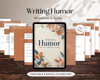 Creative Writing Workbook: Humor Writing Guide | Interactive PDF with Exercises | Novel Development Planner