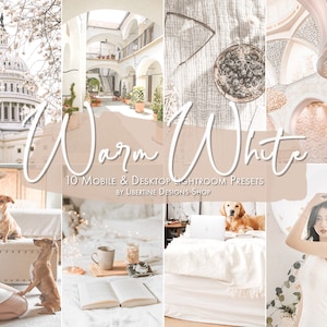 10 White Presets Lightroom | Warm white Lightroom Presets | Preset for Lightroom Mobile & Desktop | Presets bright | Instagram filters