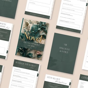 Novel Writing Planner PDF with prompts, worksheets, and trackers for authors to plan and write their book