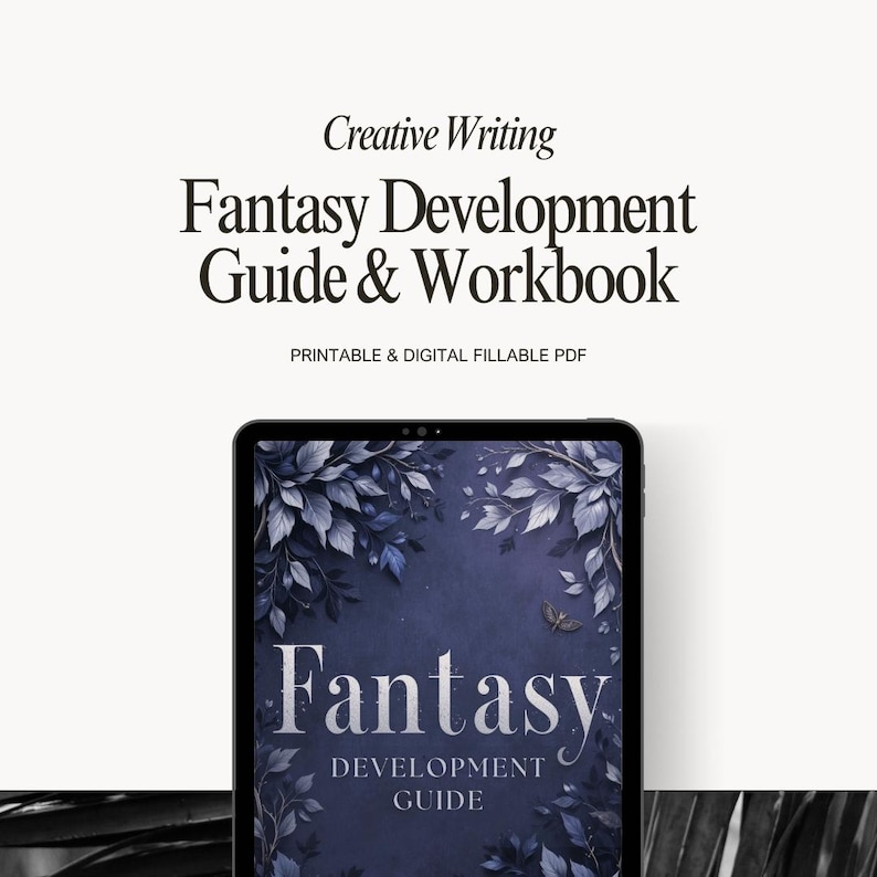 Fantasy Creative Writing Workbook PDF – 12 interactive chapters with prompts, worldbuilding tips, and exercises for writers.