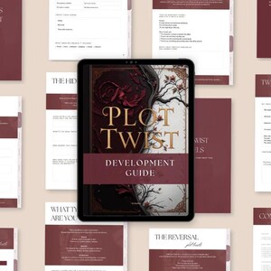 Cover of The Plot Twist Lab interactive creative writing workbook PDF for writers of thriller, fantasy, romance, and mystery