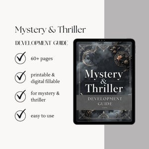 Mystery thriller novel workbook PDF for writers with character, plot, and suspense exercises.