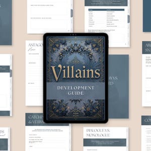 Villain Development Guide PDF workbook for writers – creative writing resource to build unforgettable antagonists and complex villains.