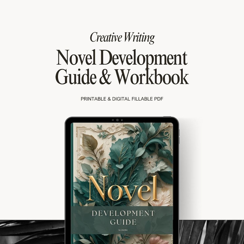 Novel Writing Planner PDF with prompts, worksheets, and trackers for authors to plan and write their book
