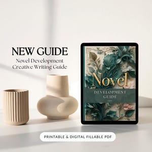 Novel Writing Planner PDF with prompts, worksheets, and trackers for authors to plan and write their book