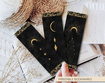 3 Printable Bookmarks Celestial | Set of 3 celestial bookmarks | Stellar bookmarks | gifts for her & for him | bookmark set stars | present