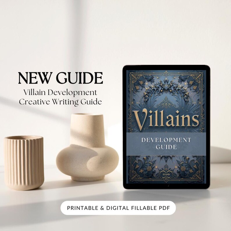 Villain Development Guide PDF workbook for writers – creative writing resource to build unforgettable antagonists and complex villains.