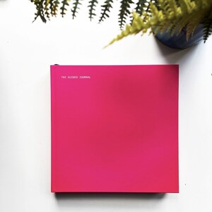 May include: A bright pink journal with the text "THE GUIDED JOURNAL" printed on the front cover.