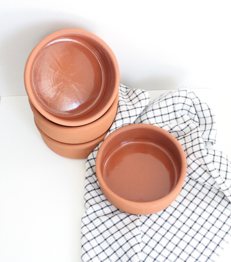 Clay Ceramic Casserole Dish, Terracotta Stew Pot Plate, Stoneware Crock, Dinnerware Bowl Set image 8