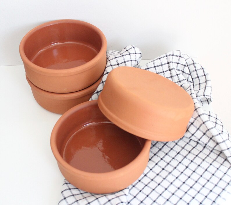 Clay Ceramic Casserole Dish, Terracotta Stew Pot Plate, Stoneware Crock, Dinnerware Bowl Set image 3