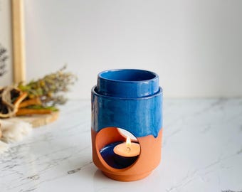 Brûleur d'huiles essentielles en céramique, photophore, chauffe-cire à bougie, diffuseur d'arômes de yoga pour spa