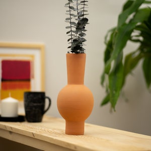Pottery Natural Vases for Dried Flowers, Ceramic Boho Decor Vase, Living Room Centerpiece Vase, Unglazed Minimalist Rustic Vase, Fall Vases 2. vase