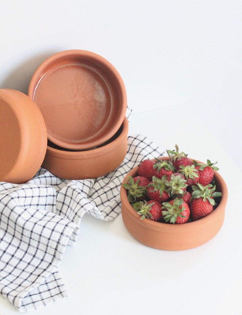 Clay Ceramic Casserole Dish, Terracotta Stew Pot Plate, Stoneware Crock, Dinnerware Bowl Set image 4