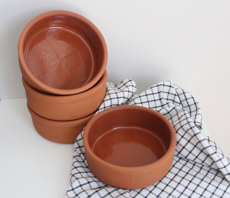 Clay Ceramic Casserole Dish, Terracotta Stew Pot Plate, Stoneware Crock, Dinnerware Bowl Set image 2