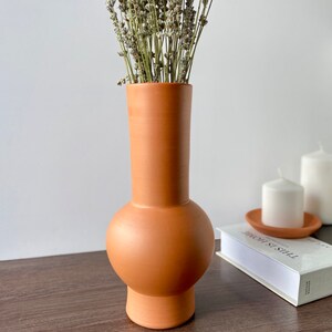 Pottery Natural Vases for Dried Flowers, Ceramic Boho Decor Vase, Living Room Centerpiece Vase, Unglazed Minimalist Rustic Vase, Fall Vases image 7