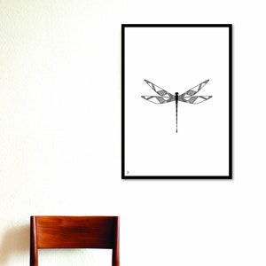 LIBELLE Poster Tier Lieblingstier / Tierposter Kunstposter Bild Kunst / Schwarz Weiß A3 A2 A1