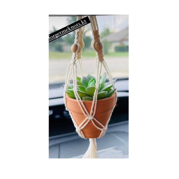 NEW Plant hanger car charm | Mini plant hanger car charm | Car Charm | Plant hanger | Macrame | Car accessory | Car hanger | Rearview mirror