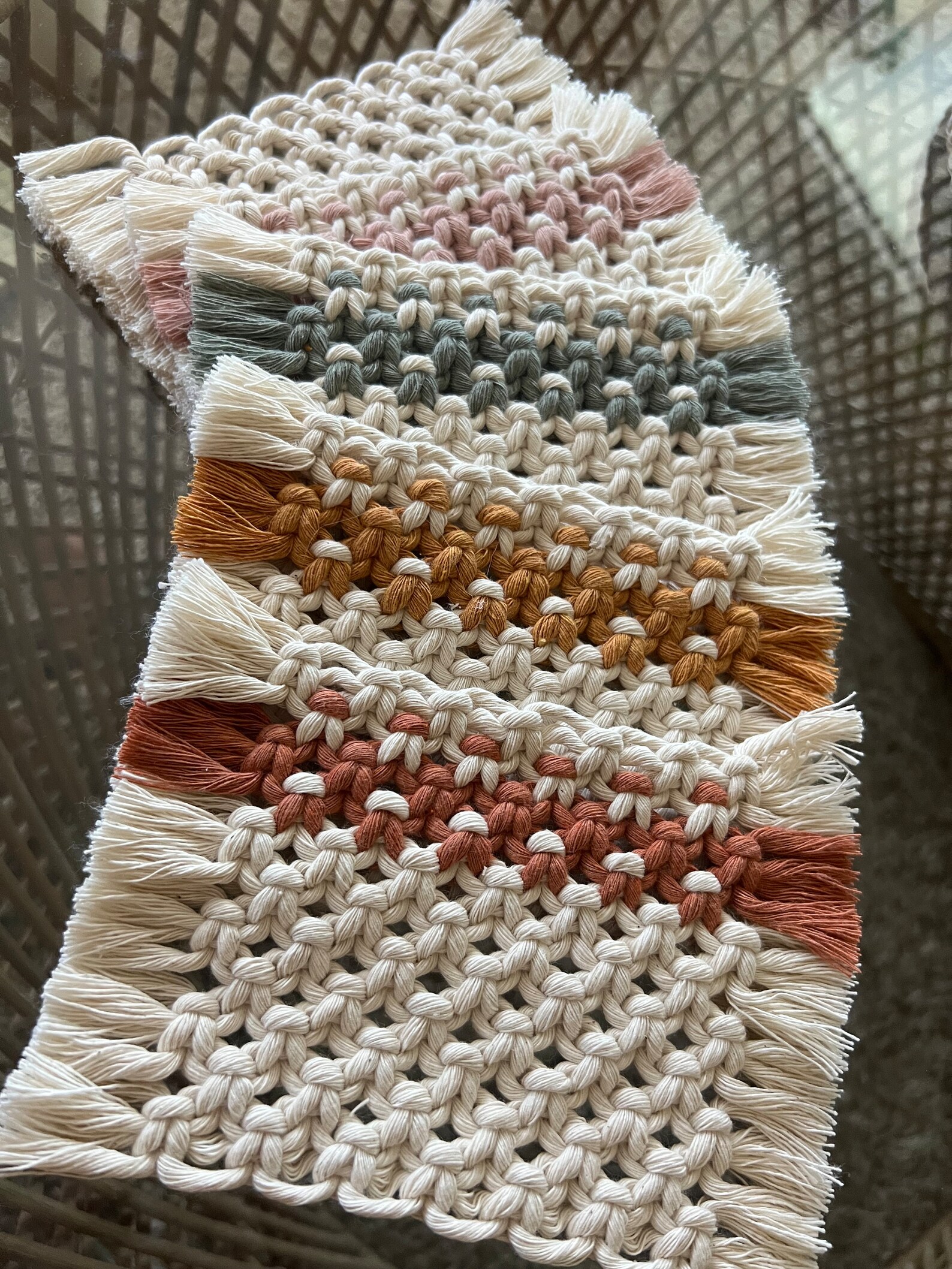 Macrame Coasters Mug Rugs Boho Home Decor Macrame - Etsy