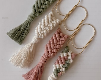 Macrame Bookmark | Paper Clip Bookmarks | Macrame Paper Clip | Boho | Teacher Gift | Journal Accessories | Stocking Stuffers | Multi Colors