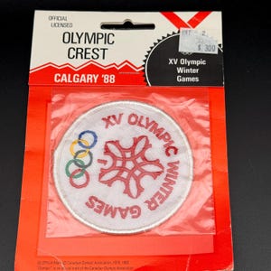 Vintage Calgary 1988 Winter Olympics Patch, Grant Emblems Official Sew-On Crest, Original Card NOS